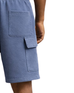 Pantalones Cortos Cargo Azules para Hombre, Cintura Elástica con Cordón, Estilo Casual Urbano, Múltiples Bolsillos, Pantalones Cortos de Verano, Logotipo Personalizado, Fabricante OEM - Product Image 5