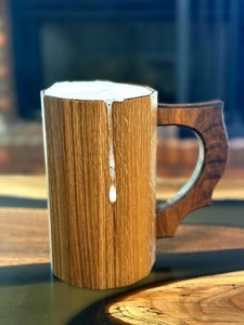 Modern Handcrafted Wooden Beer <b>Mug</b> Geometric Natural Wood Tankard Premium Rustic Beer Coffee Tea Drinking <b>Mug</b> for Home Bar - Product Image 4