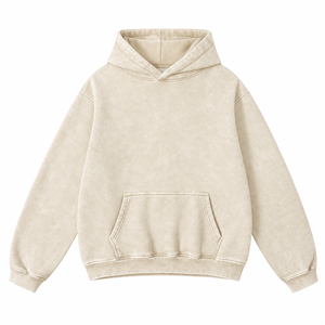 เสื้อฮู้ดดี้ผู้ชายผ้าฟลีซคอตตอน 100% ซักแห้งเร็ว 300 กรัม มีกระเป๋า  ลายปักโลโก้แบบดิสเทรส  ย้อมสีแบบแอซิดวอช  รักษ์โลก - Product Image 1