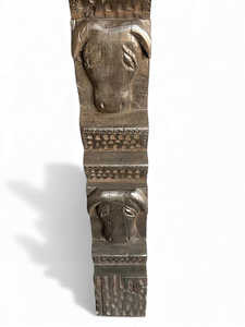 Panel de Pared de Madera Tribal Naga de la India, Tallado a Mano, Decoración Arquitectónica, Estilo Rústico Antiguo, para Interiores de Hotel, Combinable, 1 Contenedor - Product Image 2