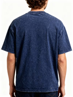 Nouveauté T-shirts à manches courtes pour hommes en denim tricoté 100% coton, respirant, anti-rides, séchage rapide, poche poitrine, t-shirt personnalisé