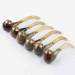 Pipe à tabac artisanale en corne de buffle avec des motifs élégants, pipe en corne de bœuf pour fumer le tabac AL MALIK CRAFT - Product Image 2