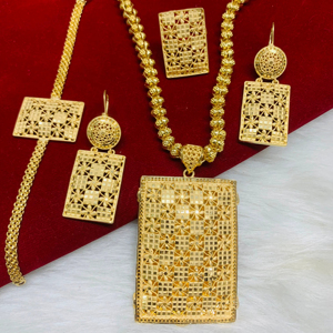 One Gram 24K Gold Plated Bokli <b>Chain</b> Pendant Set Trendy Unisex Women's Jewelry - Product Image 1