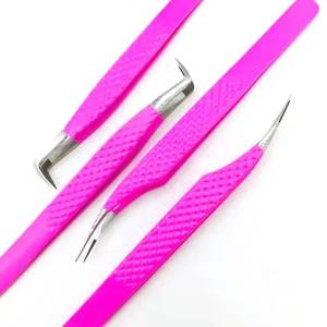 Pince à épiler de précision rose Morje Surgical en acier inoxydable à pointe lisse avec prise en main parfaite pour l'application des cils - Product Image 3