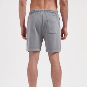 Shorts Bermuda en Coton Gris Uni pour Homme, Taille Élastique, Poches Décontractées, Respirant, Taille Mi-Haute, Short de Sport - Product Image 2