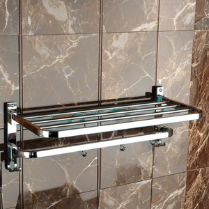 Porte-serviettes en acier inoxydable et aluminium de qualité supérieure fabriqués en Inde, ensemble de quincaillerie de bain au design moderne avec finition brossée pour un usage domestique - Product Image 1
