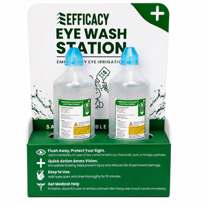 Station murale d'urgence pour flacon de solution de lavage oculaire, irrigation ophtalmique, rinçage de sécurité portable pour laboratoire et espace de travail - Product Image 1