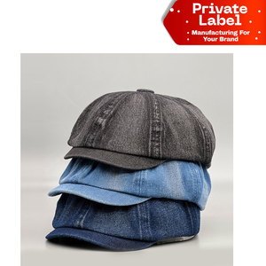 Gorra Newsboy de Pana Personalizada con Etiqueta Privada, Gorra Baker Boy Retro de Ala Suave, Gorra Cabbie de Pana de Venta Caliente al por Mayor con Logotipo Personalizado - Product Image 1