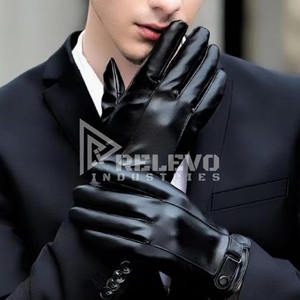 Gants en cuir, design thermique, respirants, séchage rapide, doublure en laine pour utilisation avec écran tactile, unisexe, adultes, toutes saisons, moto/conduite - Product Image 2