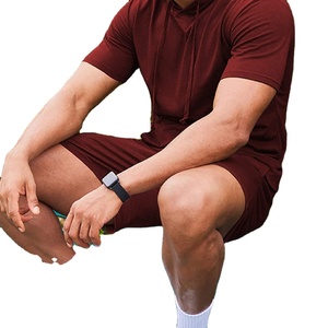 Bonne qualité Jogging porter des vêtements hommes à manches courtes chemise Shorts ensemble 2 pièces Shorts respirant homme Jogger survêtements - Product Image 2