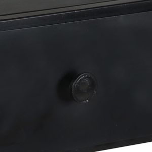 Large Black Book <b>Cabinet</b> with Natural Mango Wood and Iron <b>Rustic</b> Rough Finish Bookcase - Product Image 5