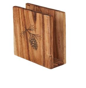 Porta servilletas tradicional de madera, rectangular, vertical, tamaño mediano, acabado artesanal - Product Image 2