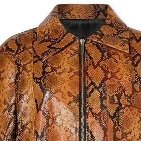 Blouson moto vintage en cuir véritable jaune pour homme, col montant, décoré de rivets, fermeture éclair, coupe ajustée - Product Image 3