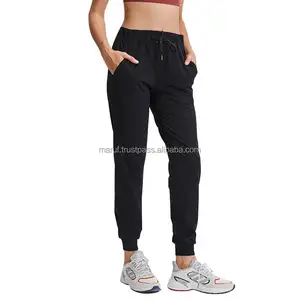 Pantalon de sport en molleton de coton pour femme, pantalon décontracté, violet clair, personnalisé, de haute qualité, MSWJW07