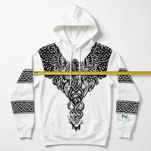 Sudadera con Capucha NEXTEX Unisex con Estampado de Alas Vikingas Tribales, Sudadera con Bolsillo Canguro y Cordón Ajustable, Estilo Urbano - Product Image 6