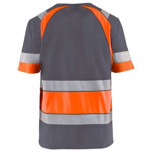 เสื้อยืดลายสะท้อนแสงแบบกำหนดเองสำหรับผู้ชาย เสื้อผ้าเพื่อความปลอดภัยมองเห็นได้ชัดเจน เสื้อทำงานแขนสั้น เสื้อยืดสำหรับงานก่อสร้าง - Product Image 5