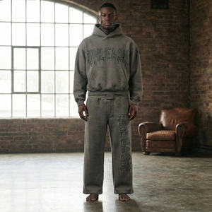 Pantalon de survêtement évasé pour homme, personnalisé, léger, décontracté, à jambe large, en molleton bouclette écologique et respirant, à double taille, coupe droite - Product Image 6