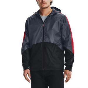Chaqueta cortavientos para hombre con MOQ bajo, logotipo bordado personalizado, con capucha, impermeable, ligera, para viaje. - Product Image 2