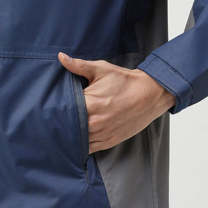 Chaqueta Impermeable con Capucha para Hombre, Color Sólido, Informal, para Otoño, Ligera, con Cierre de Cremallera Frontal, Azul - Product Image 5