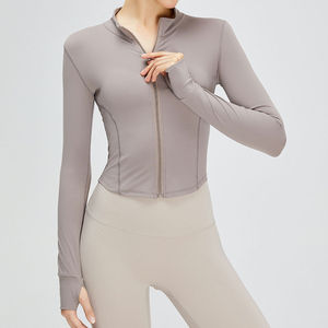 Custom Logo Lightweight Breathable Plus Size Athletic Fitness <b>Yoga</b> Top Long Sleeve Zipped <b>Jacket</b> Women Four-Way Stretch Sports - Product Image 6