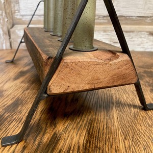 Porte-bougie vintage en bois de teck recyclé à 5 emplacements |   Vente en gros d'objets artisanaux récupérés - Product Image 2