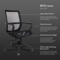 Nouvelle chaise de bureau ergonomique à dossier mi-haut en maille avec vérin à gaz de classe 3 – Chaise d'ordinateur