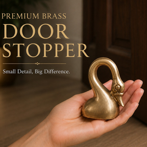 Luxury Swan Brass <b>Door</b> Stopper Heavy Duty Decorative Floor <b>Standing</b> <b>Door</b> Holder Home Office Hotel Hardware Accent Decor Gold - Product Image 3