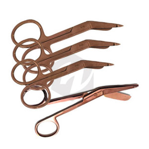 Tijeras para vendajes con revestimiento de color oro rosa, cuchillas de acero inoxidable, para primeros auxilios, uso artesanal, instrumentos médicos de corte con agarre, 3 uds. - Product Image 6