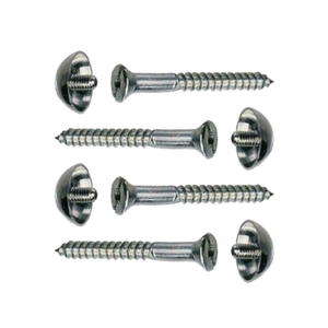 Tornillo de latón pulido con tapa para montaje decorativo de vidrio y espejos - Product Image 3