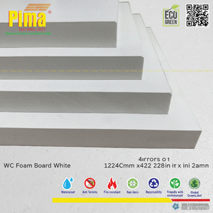 แผ่นโฟมบอร์ด PVC WPC สีขาว ทนทาน หนา 3 มม. ความหนาแน่น 0.6 กรัม/ซม.³ ใช้สำหรับทำแผงเฟอร์นิเจอร์ - Product Image 1