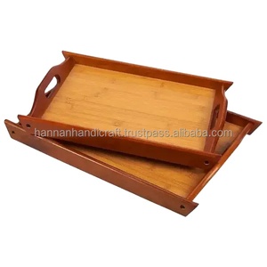 Bandeja Redonda de Madera Estilo Rústico para Servir, Plato Redondo de Madera para Cena, Plato de Madera para Restaurante, Gran Venta - Product Image 3