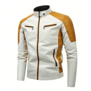 Chaqueta de cuero clásica para hombre, de color personalizado, con diseño ajustado y costuras duraderas, chaqueta de invierno para hombre - Product Image 1