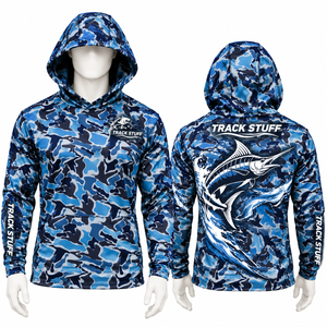 Custom Logo Camo Long Sleeve Fishing Hoodie Quick Dry UPF 50 Spandex Polyester Men's Fishing <b>Shirt</b> - Product Image 3