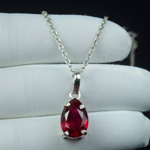 จี้ทับทิมสีแดงเดือนกรกฎาคม สร้อยคอเงินแท้ 925 ของขวัญวันครบรอบวันเกิด เครื่องประดับสำหรับเธอ - Product Image 2