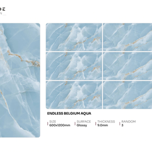 Carreaux de porcelaine brillants haute résistance, format 600x1200, grands carreaux pour sols et murs, usage intérieur commercial - Product Image 1