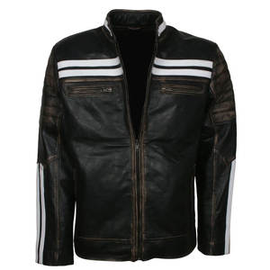 Waterproof Thick Motorcycle <b>Jacket</b> Original <b>Genuine</b> Sheep <b>Leather</b> <b>Jacket</b> For Men Vintage Biker Embossed Front Logo Premium - Product Image 1