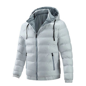 <b>Men's</b> Waterproof Breathable Quick-Dry Hooded Bubble <b>Jacket</b> Full-Zip Polyester Winter Casual Outdoor Wear - Product Image 2