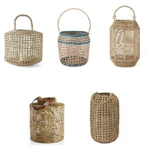 Vietrustic Vintage Natural Floor <b>Lantern</b> <b>Candles</b> and Glass Holders Seagrass Jute <b>Lantern</b> Braided Hanging <b>Lanterns</b> - Product Image 1