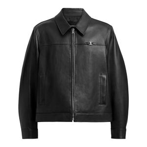 OEM Wholesale High Quality Customized Logo Customized Color Shiny Waterproof Canvas Stand Collar <b>Winter</b> <b>Leather</b> <b>Jacket</b> for Men - Product Image 2