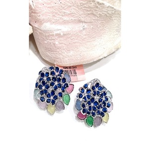 Luminous Flower Shape <b>Stud</b> <b>Earrings</b> With <b>Crystal</b> Rhinestones For Women Party Wear Bohemia Style Alloy Jewelry - Product Image 1