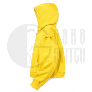 Sudadera con capucha personalizada con cremallera, estilo vintage, lavada, de algodón grueso, estilo urbano, holgada, unisex - Product Image 5
