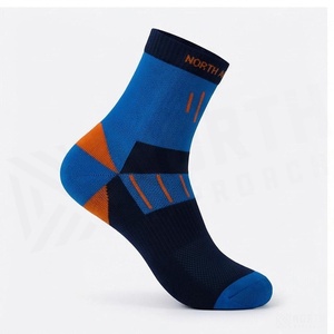 Crew <b>Socks</b> Geometric Pattern Blue Breathable <b>Running</b> <b>Socks</b> for Adults Spring Season - Product Image 4