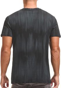 <b>Men's</b> Slim Fit <b>Striped</b> Short <b>Sleeve</b> T-<b>Shirt</b> O-Neck Quick Dry Casual Knitted Polyester Top - Product Image 2