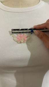 Débardeur court pour femme sans manches, broderie de perles coquillage, 100% coton côtelé, style décontracté d'été, fait main, vente en gros - Product Image 2