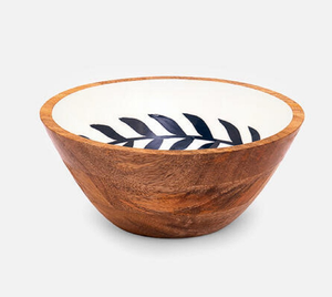 Bol en bois émaillé imprimé, style ferme, écologique, poli, fournisseur indien, prix de gros - Product Image 1