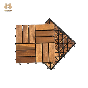 Kanhome T12A2, diseño moderno, venta al por mayor, 300x300x24mm, Base de plástico superior de Acacia, azulejos de cubierta antideslizantes impermeables para decoración al aire libre - Product Image 2