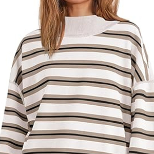 Women Mock Neck Sweatshirt Heavyweight Lined Streetwear Fashion Pullover - Product Image 4