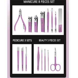 <b>Manicure</b> Set Pedicure <b>Kit</b> Stainless Steel Nail Clippers <b>Kit</b> Factory Wholesale Nail Care Set with PU Leather Case - Product Image 4