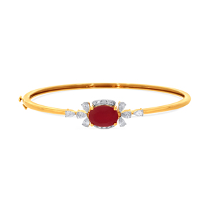 Bracelet élégant en or jaune 14 carats avec accents de diamants de laboratoire taille brillant couleur G, design ouvert, finition contemporaine élégante pour homme - Product Image 2