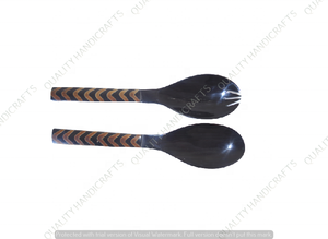 ควายฮอร์นเสิร์ฟช้อนชุด6ชิ้นฮอร์นภาชนะอุปกรณ์เครื่องครัวจากอินเดียโดยงานฝีมือที่มีคุณภาพ - Product Image 4